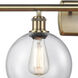 Ballston Athens 4 Light 36 inch Antique Brass Bath Vanity Light Wall Light, Ballston