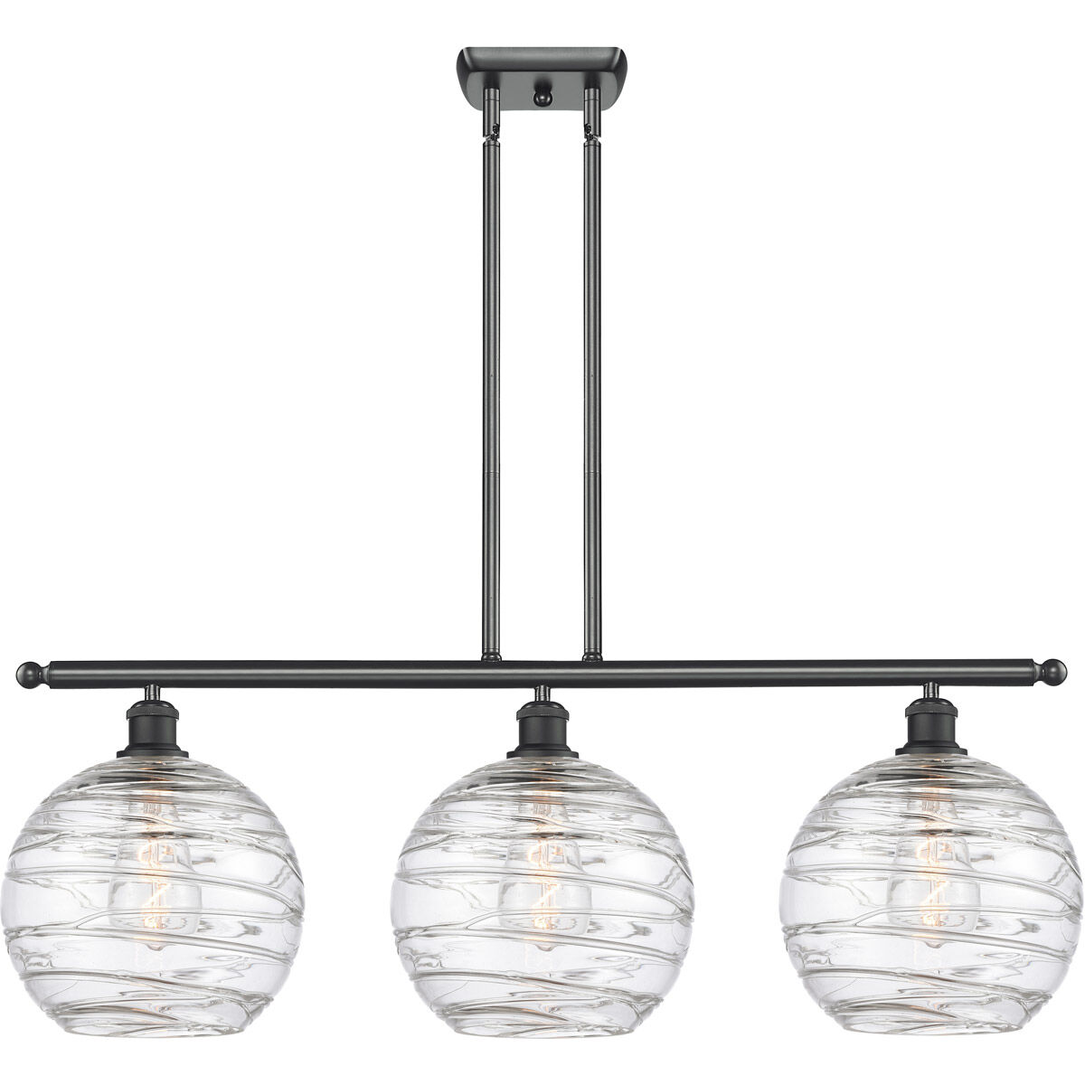Ballston Deco Swirl LED 36.5 inch Matte Black Island Light Ceiling Light