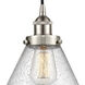 Edison Cone 1 Light 12 inch Brushed Satin Nickel Mini Pendant Ceiling Light