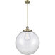 Franklin Restoration Beacon 1 Light 18 inch Antique Brass Pendant Ceiling Light in Incandescent, Clear