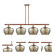Ballston Large Fenton LED 48 inch Antique Copper Island Light Ceiling Light in Mercury Glass, Ballston