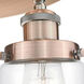 Dover 3 Light 16.25 inch Antique Copper Flush Mount Ceiling Light in Clear
