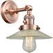 Franklin Restoration Halophane LED 9 inch Antique Copper Sconce Wall Light, Franklin Restoration