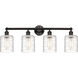 Edison Cobbleskill 4 Light 32 inch Oil Rubbed Bronze Bath Vanity Light Wall Light in Deco Swirl Glass