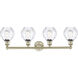 Waverly 4 Light 33 inch Antique Brass Bath Vanity Light Wall Light