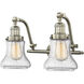 Franklin Restoration Bellmont 2 Light 18 inch Brushed Satin Nickel Bath Vanity Light Wall Light in Seedy Glass, Franklin Restoration