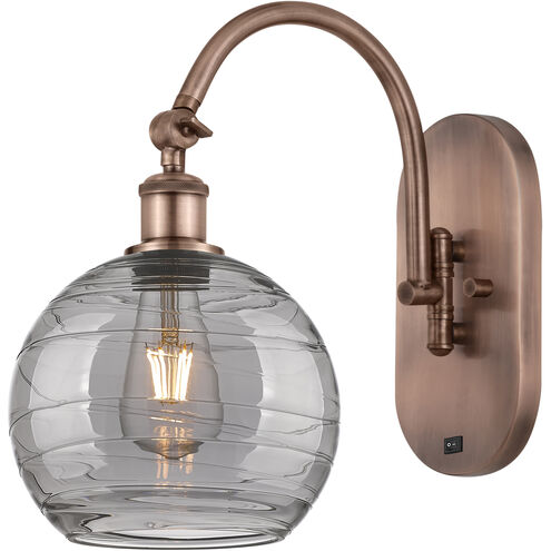 Ballston Athens Deco Swirl 1 Light 8 inch Antique Copper Sconce Wall Light