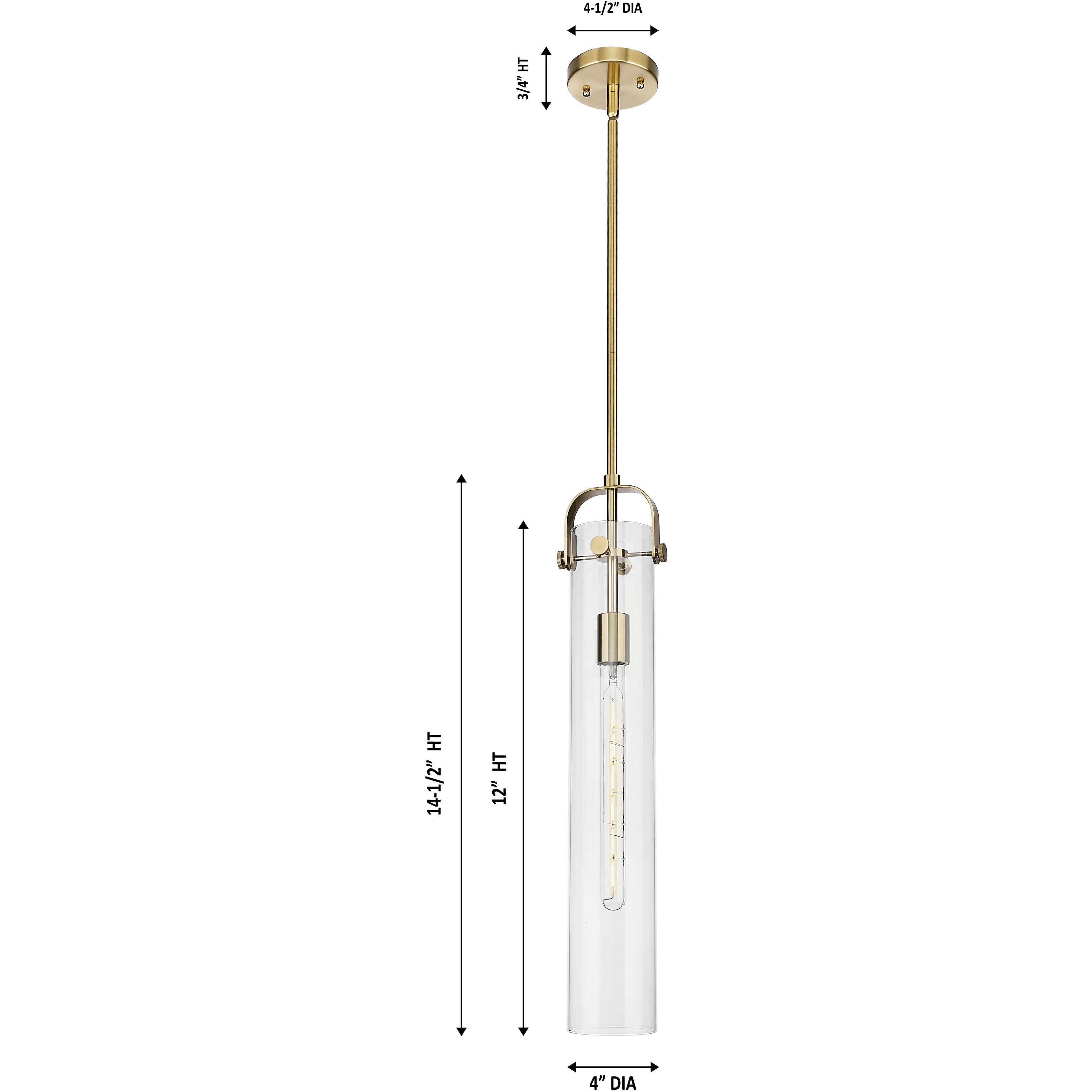 Downtown Urban Pilaster 1 Light 5 inch Matte Black Pendant Ceiling Light in Plated Smoke