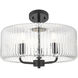 Windsor 3 Light 16 inch Matte Black Pendant Ceiling Light in Clear Glass
