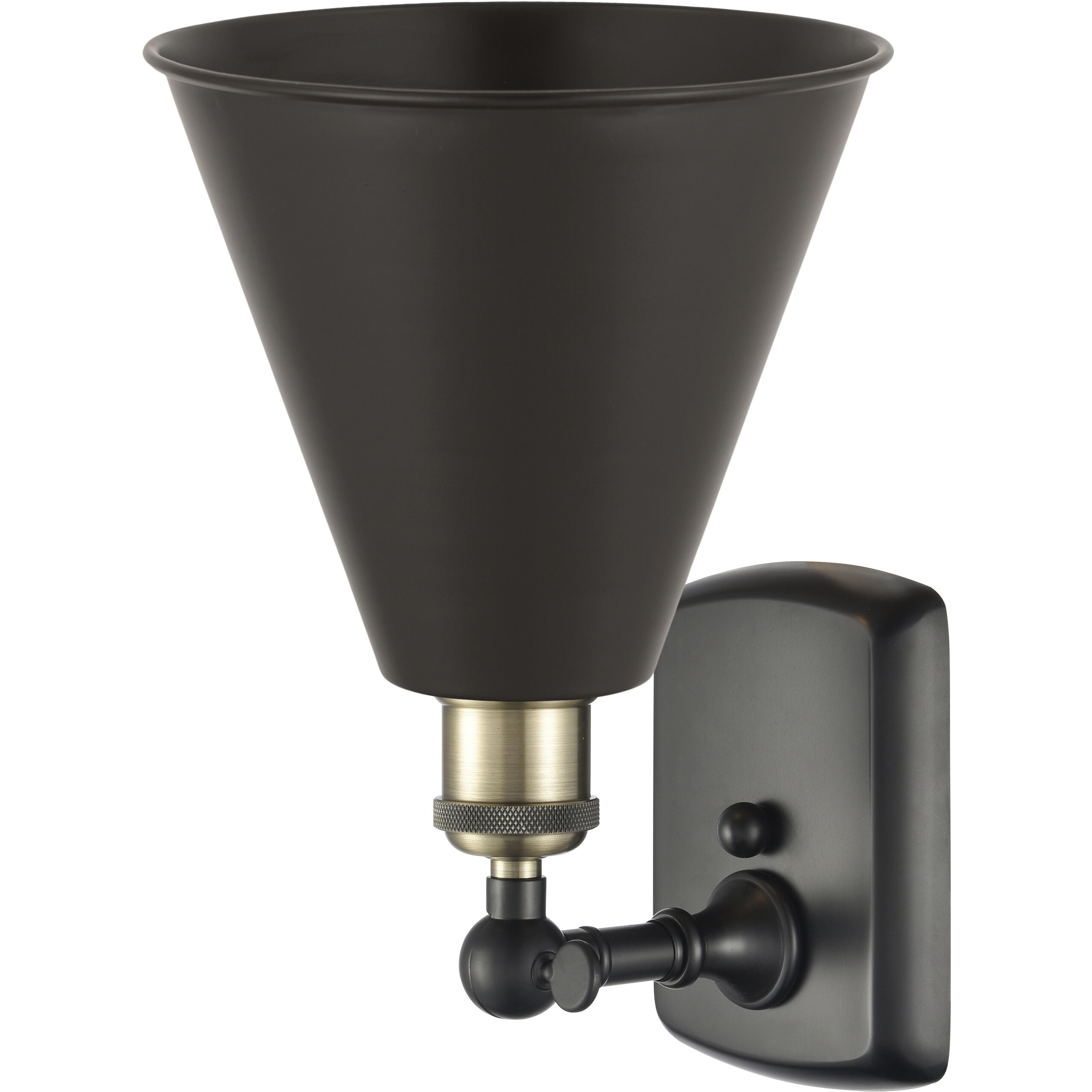 Ballston Cone LED 8 inch Black Antique Brass Sconce Wall Light