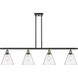 Ballston Ballston Cone LED 48 inch Black Antique Brass and Matte Black Island Light Ceiling Light in Seedy Glass