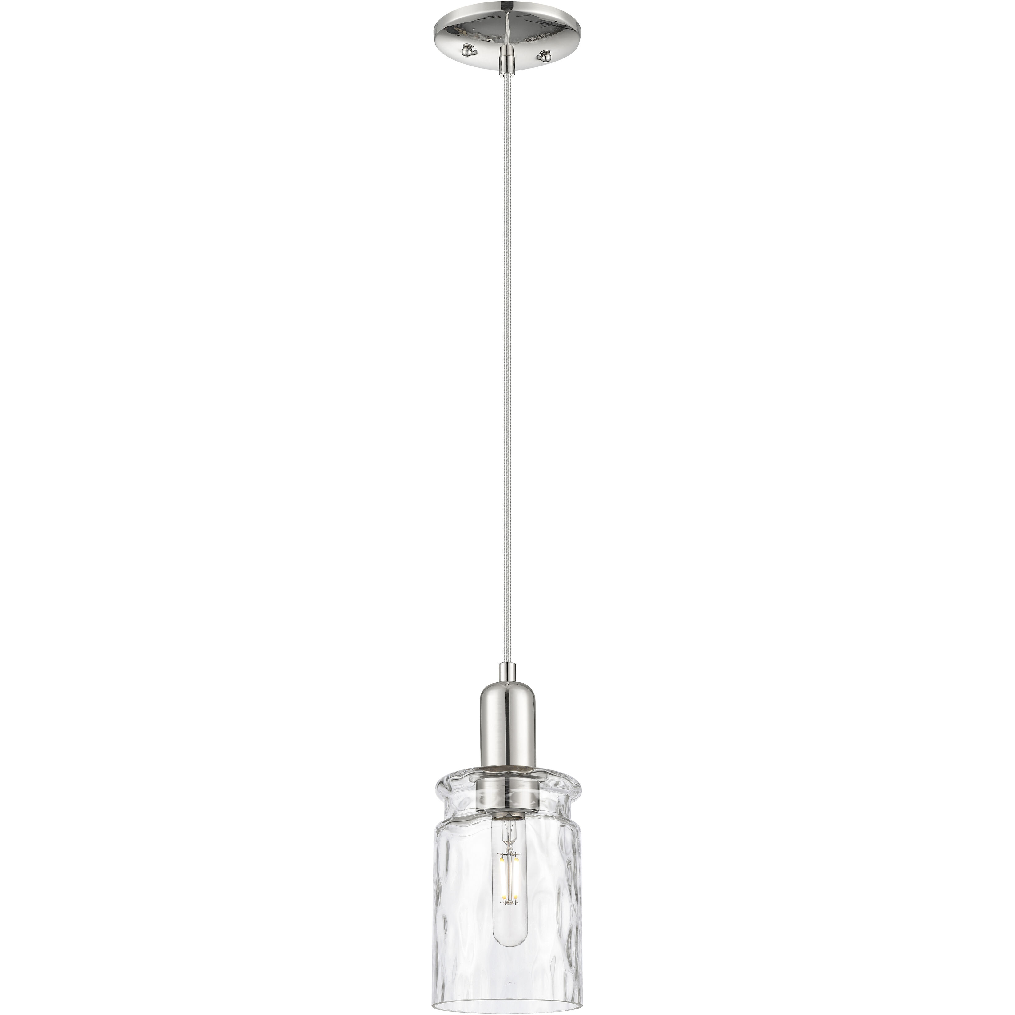 Arcadia Candor 1 Light 4.88 inch Polished Nickel Mini Pendant Ceiling Light
