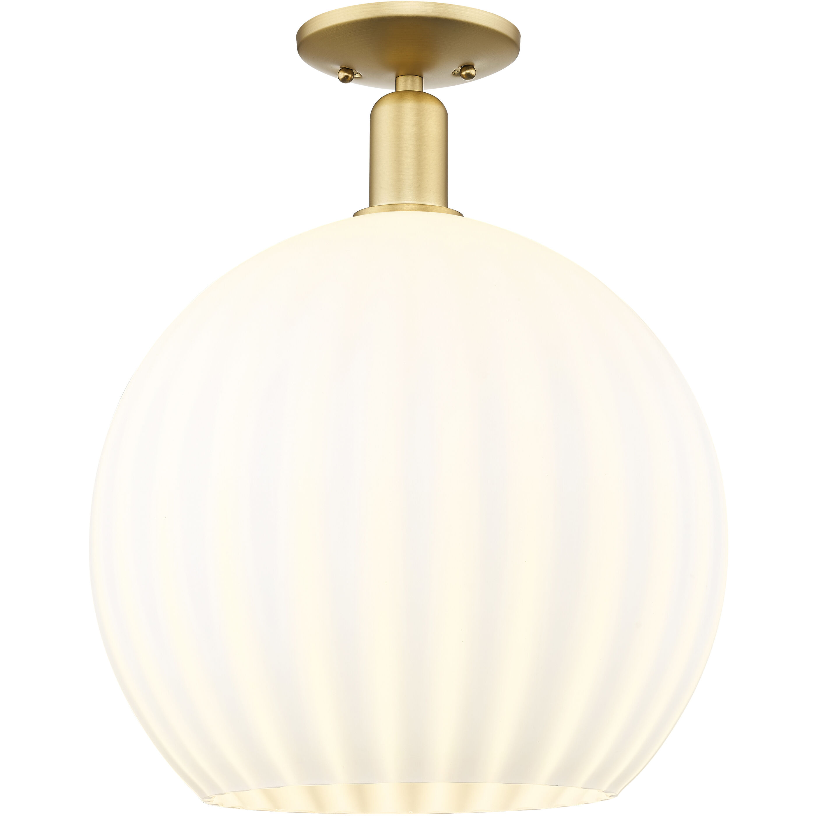 Arcadia White Venetian 1 Light 13.75 inch Semi-Flush Mount