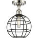 Lake Placid 1 Light 8 inch Polished Nickel Semi-Flush Mount Ceiling Light