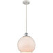 Ballston Large Farmhouse Chicken Wire 1 Light 10 inch White and Polished Chrome Mini Pendant Ceiling Light, Ballston