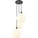 Ballston White Venetian 3 Light 18.5 inch Matte Black Cord Hung Multi Pendant Ceiling Light