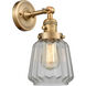 Franklin Restoration Chatham 1 Light 6 inch Brushed Brass Sconce Wall Light in Clear Glass, Franklin Restoration
