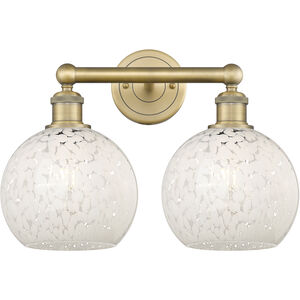 Edison White Mouchette 2 Light 17 inch Brushed Brass Bath Vanity Light Wall Light