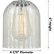 Ballston Caledonia 2 Light 16 inch White and Polished Chrome Bath Vanity Light Wall Light in Charcoal Glass, Ballston