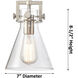 Newton Cone 5 Light 26 inch Brushed Brass Chandelier Ceiling Light in Clear Glass