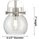Pilaster II Sphere 1 Light 6.5 inch Matte Black Sconce Wall Light in Plated Smoke Glass