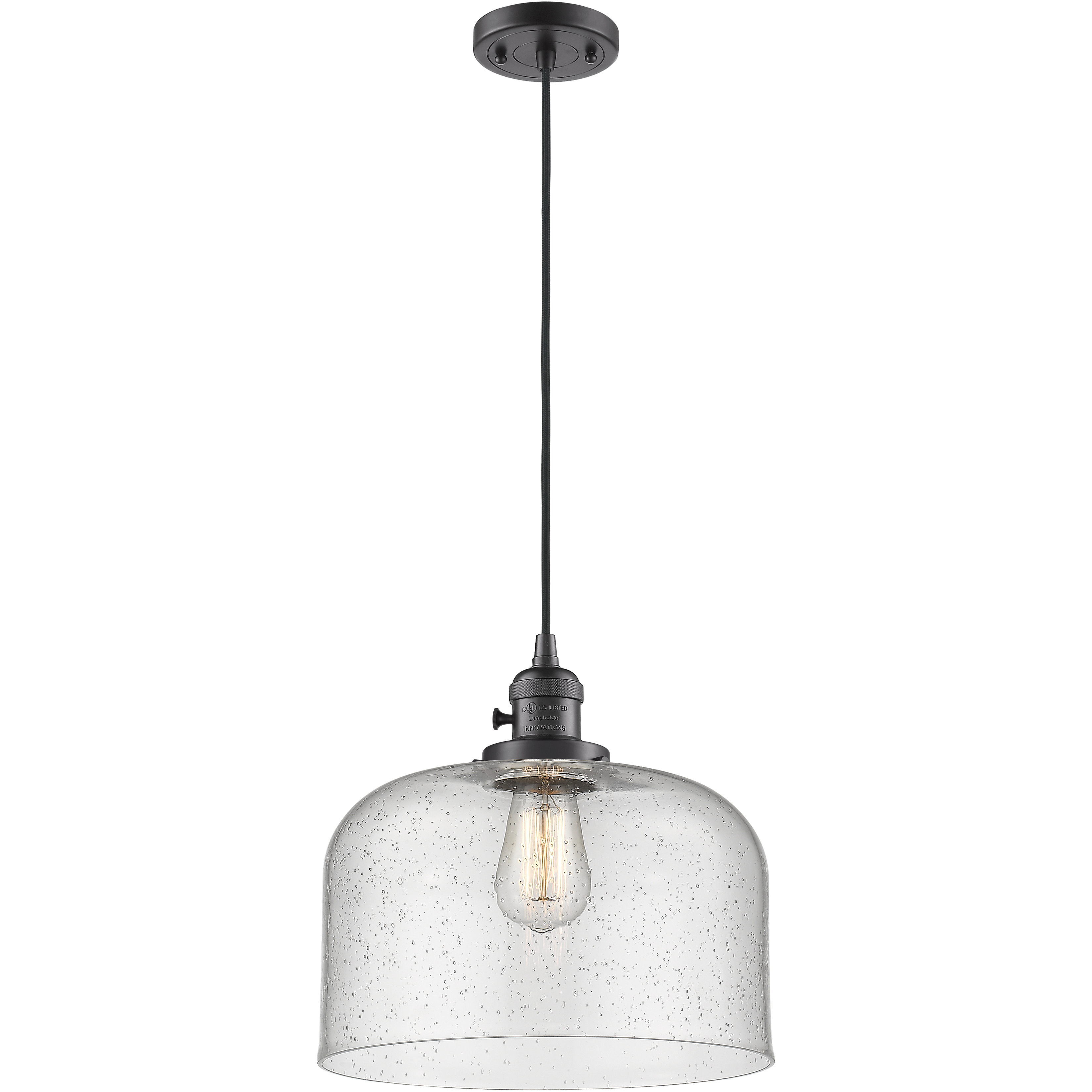 Franklin Restoration Bell 1 Light 12 inch Oil Rubbed Bronze Mini Pendant Ceiling Light in Incandescent, Seedy