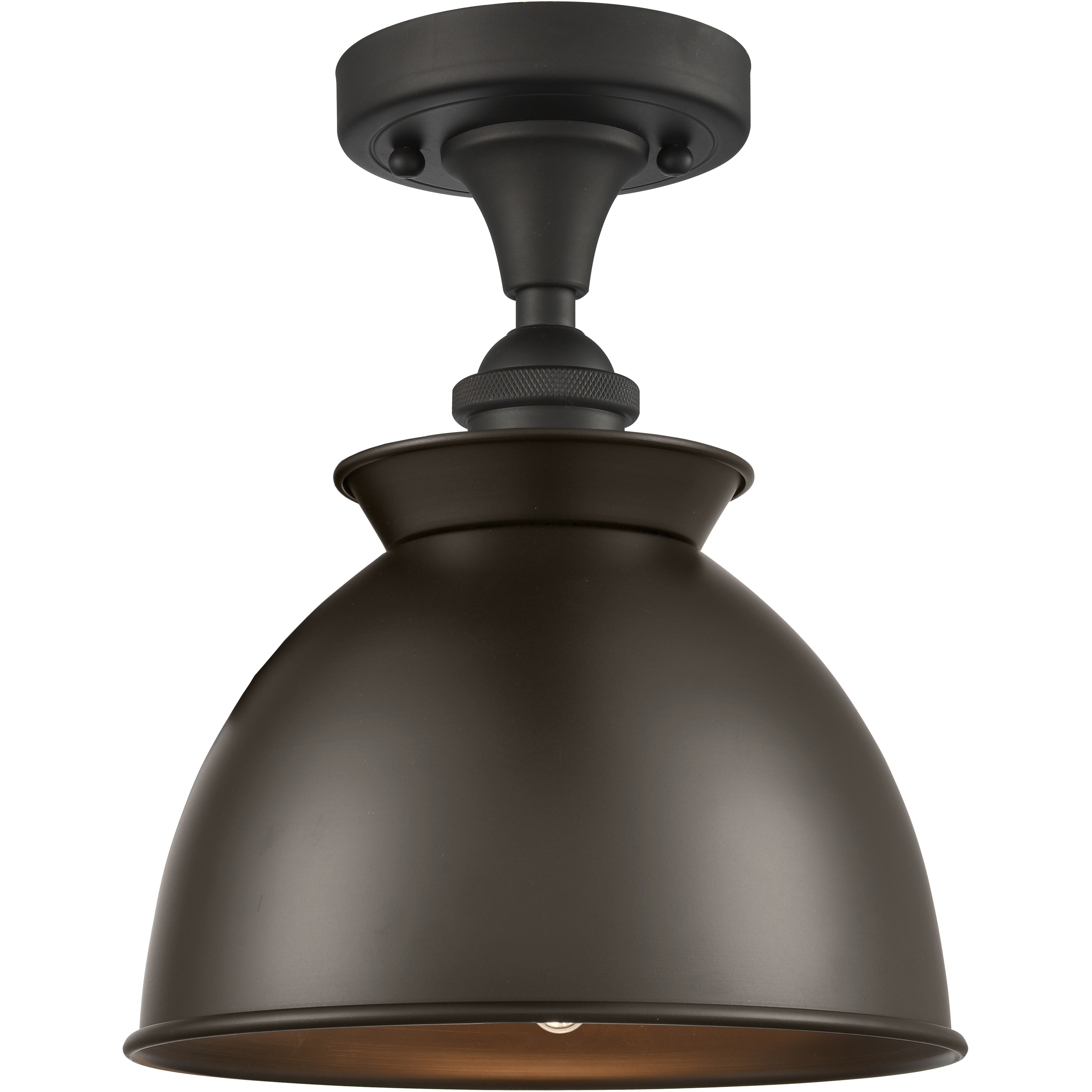 Edison Adirondack 1 Light 8.25 inch Oil Rubbed Bronze Semi-Flush Mount Ceiling Light