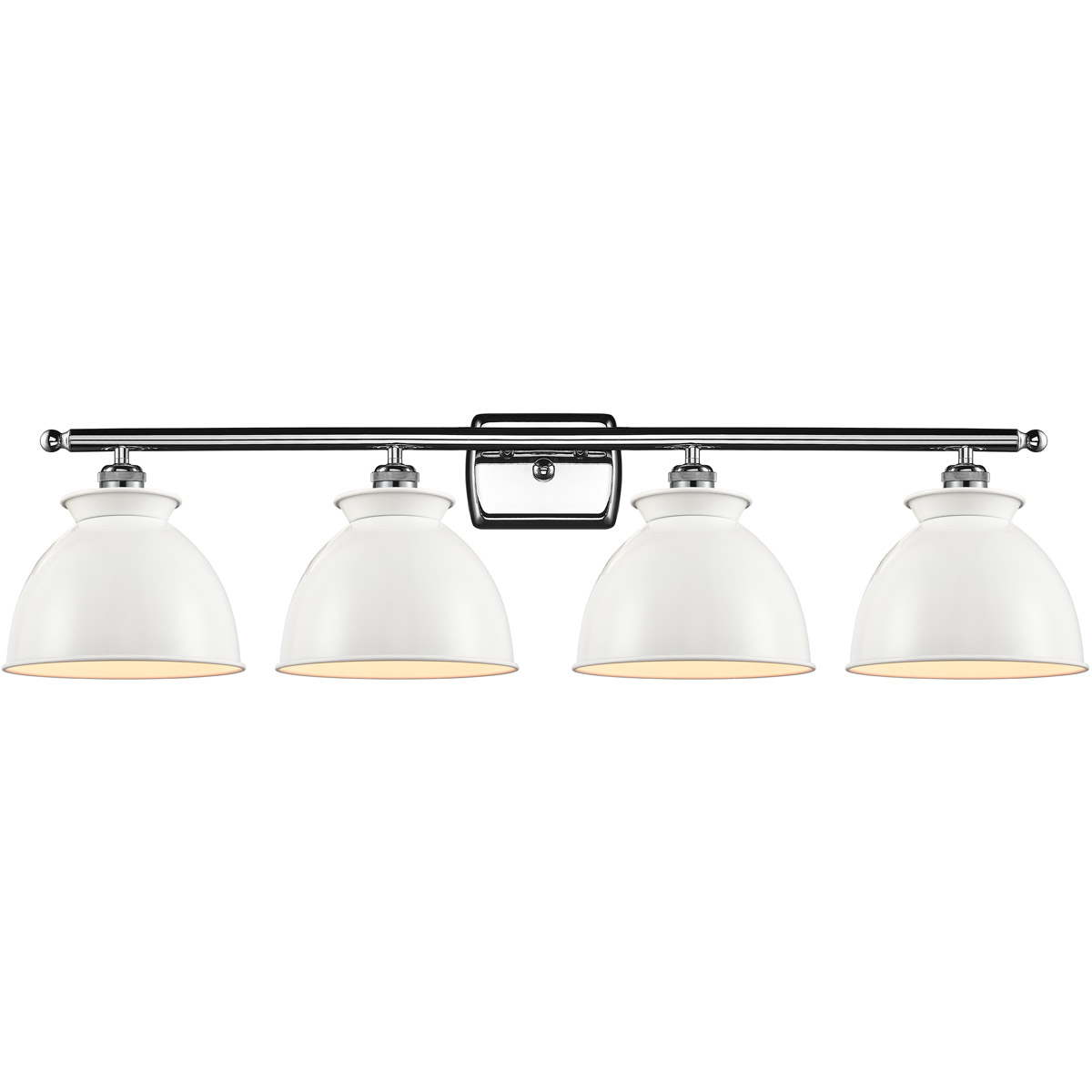 Ballston Adirondack LED 38 inch Antique Brass Bath Vanity Light Wall Light in Glossy White, Ballston
