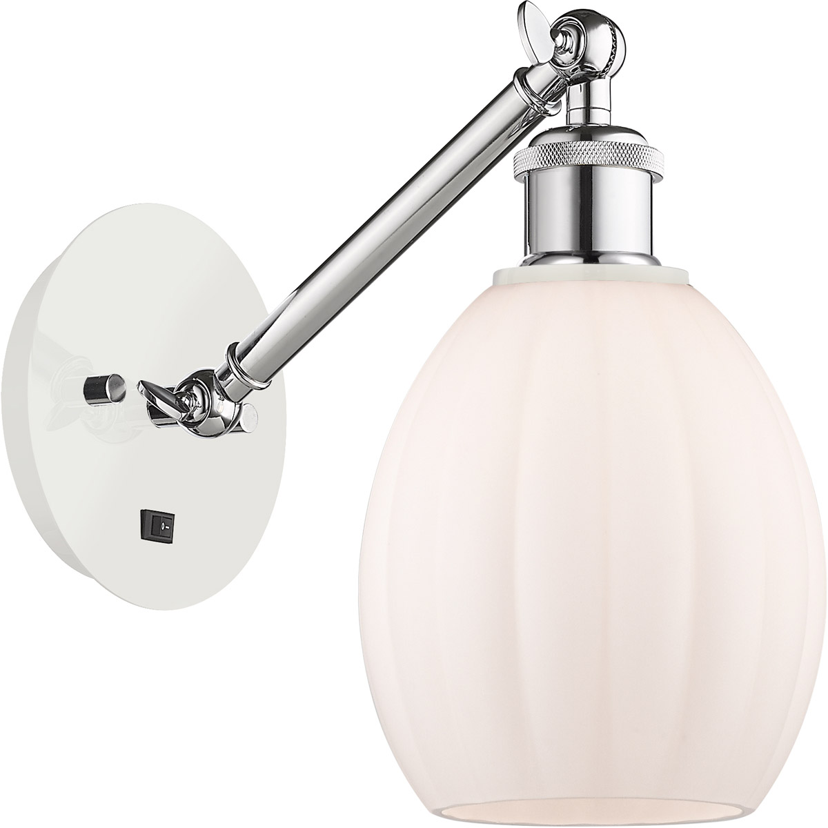 Ballston Eaton LED 6 inch White and Polished Chrome Sconce Wall Light