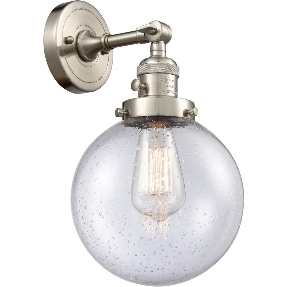 Franklin Restoration Large Beacon LED 8 inch Brushed Satin Nickel Sconce Wall Light, Franklin Restoration