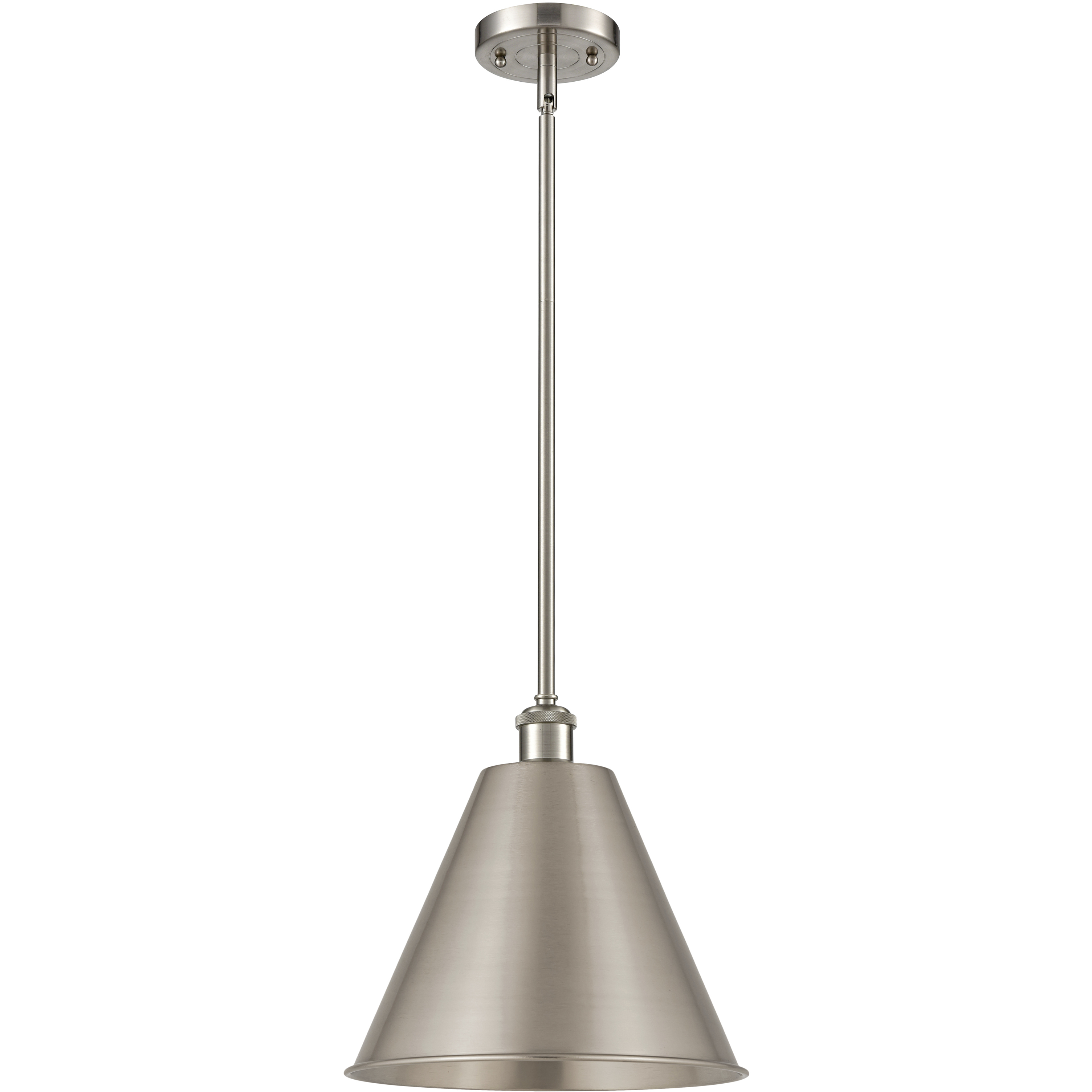 Ballston Cone LED 12 inch Brushed Satin Nickel Pendant Ceiling Light