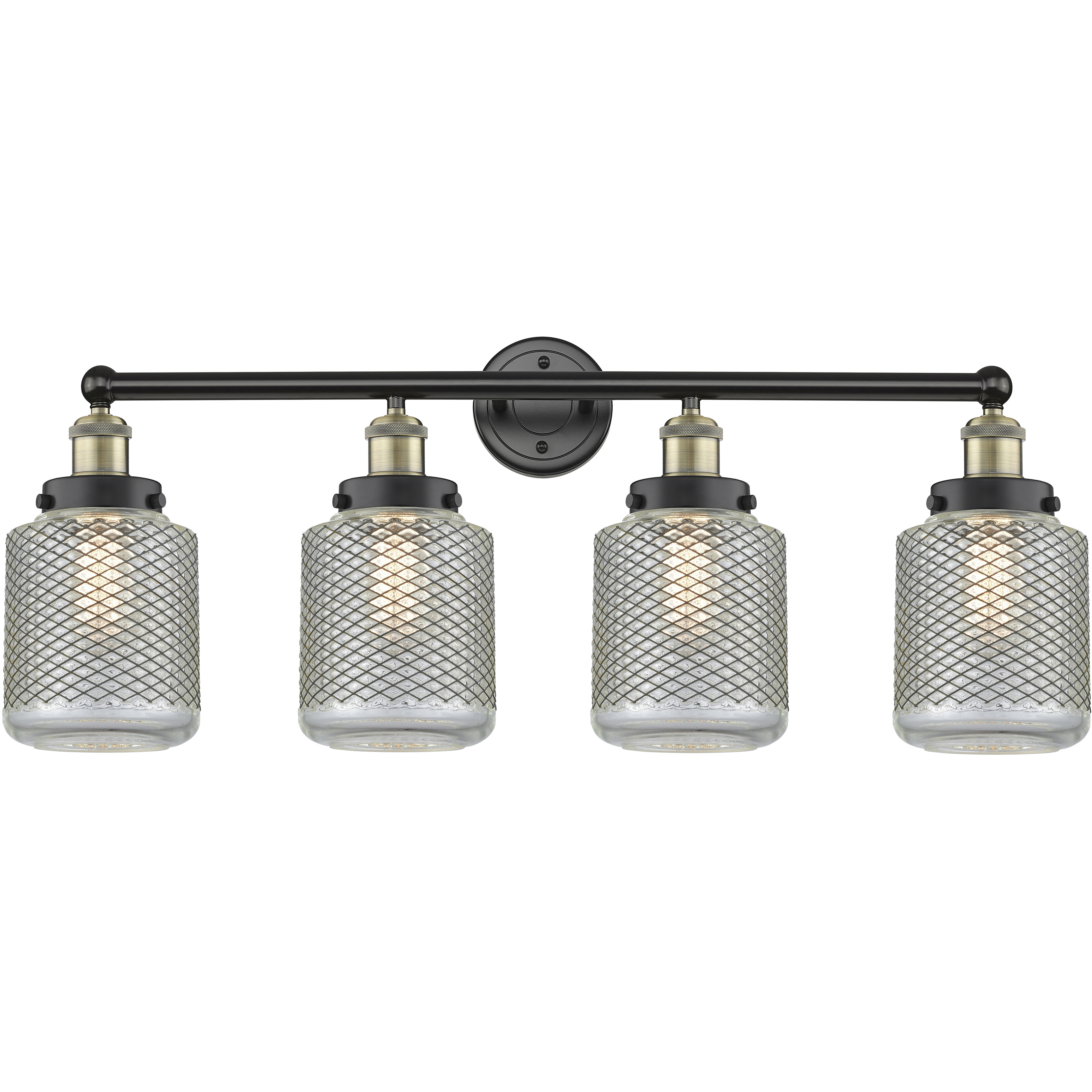 Stanton 4 Light 33 inch Black Antique Brass Bath Vanity Light Wall Light
