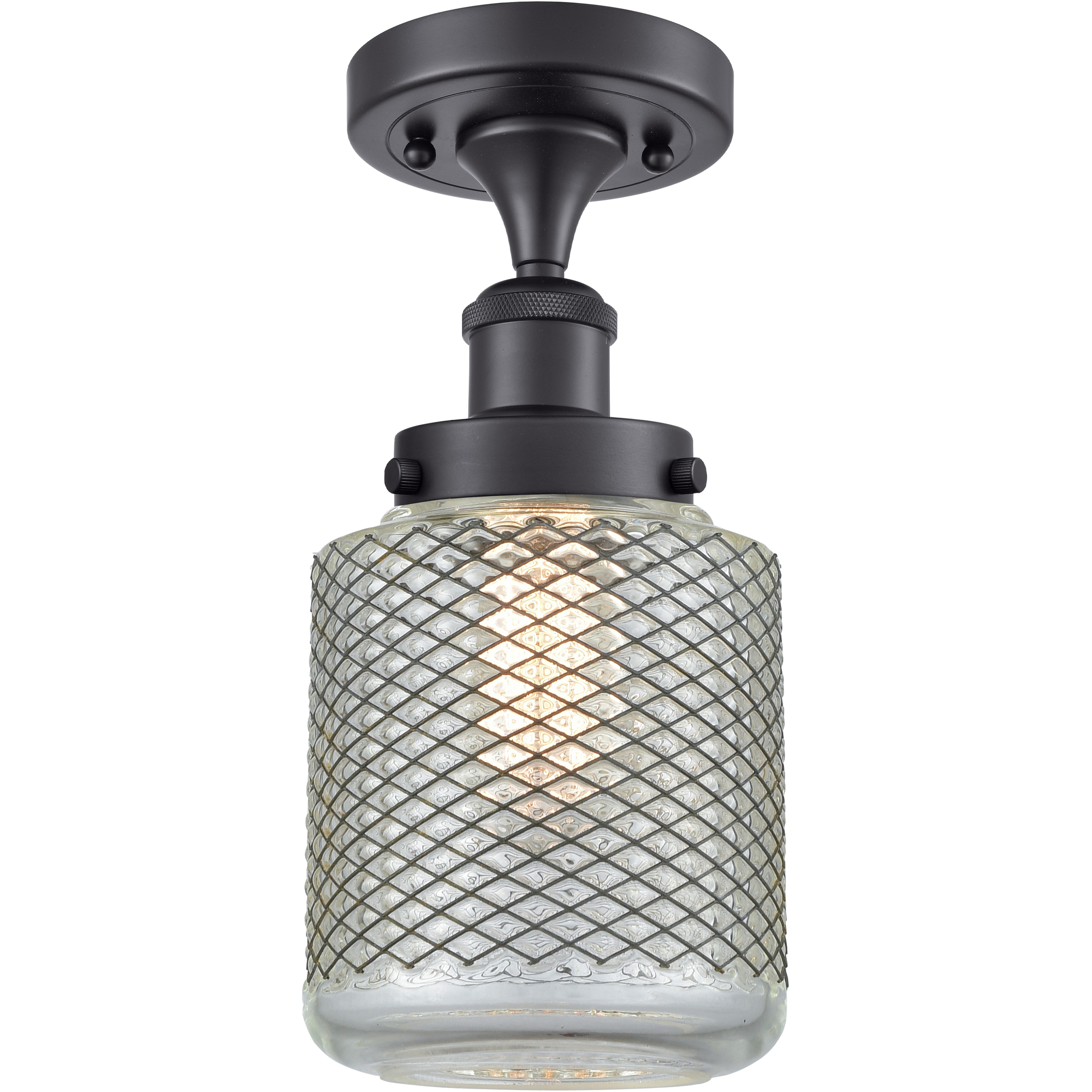 Stanton 1 Light 6 inch Matte Black Semi-Flush Mount Ceiling Light