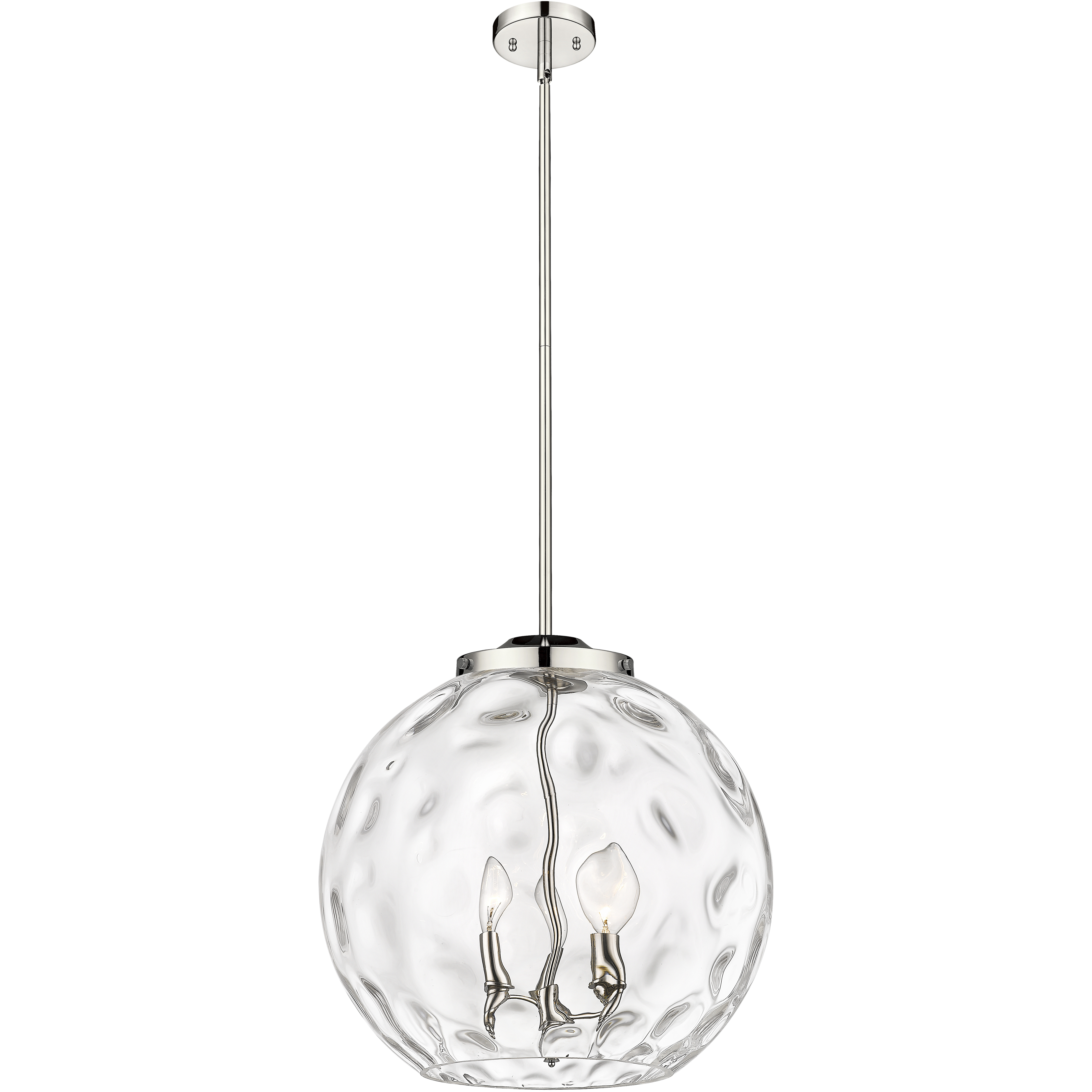Ballston Athens Water Glass 3 Light 15.75 inch Polished Nickel Statement Pendant Ceiling Light in Incandescent