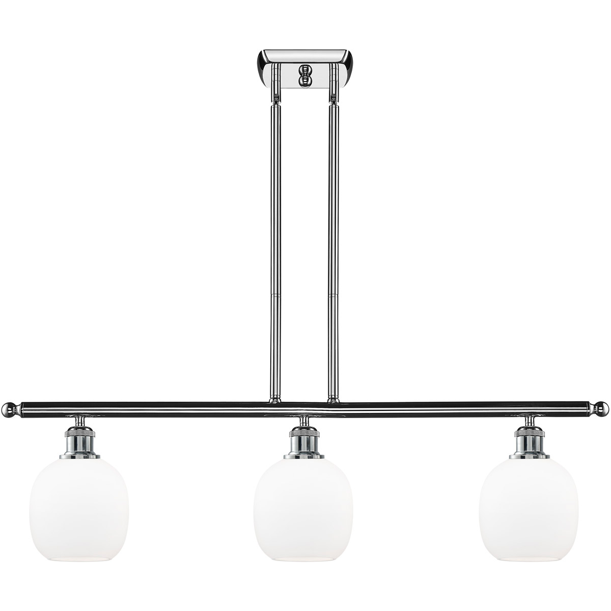 Ballston Belfast LED 36 inch Polished Chrome Island Light Ceiling Light in Matte White Glass, Ballston