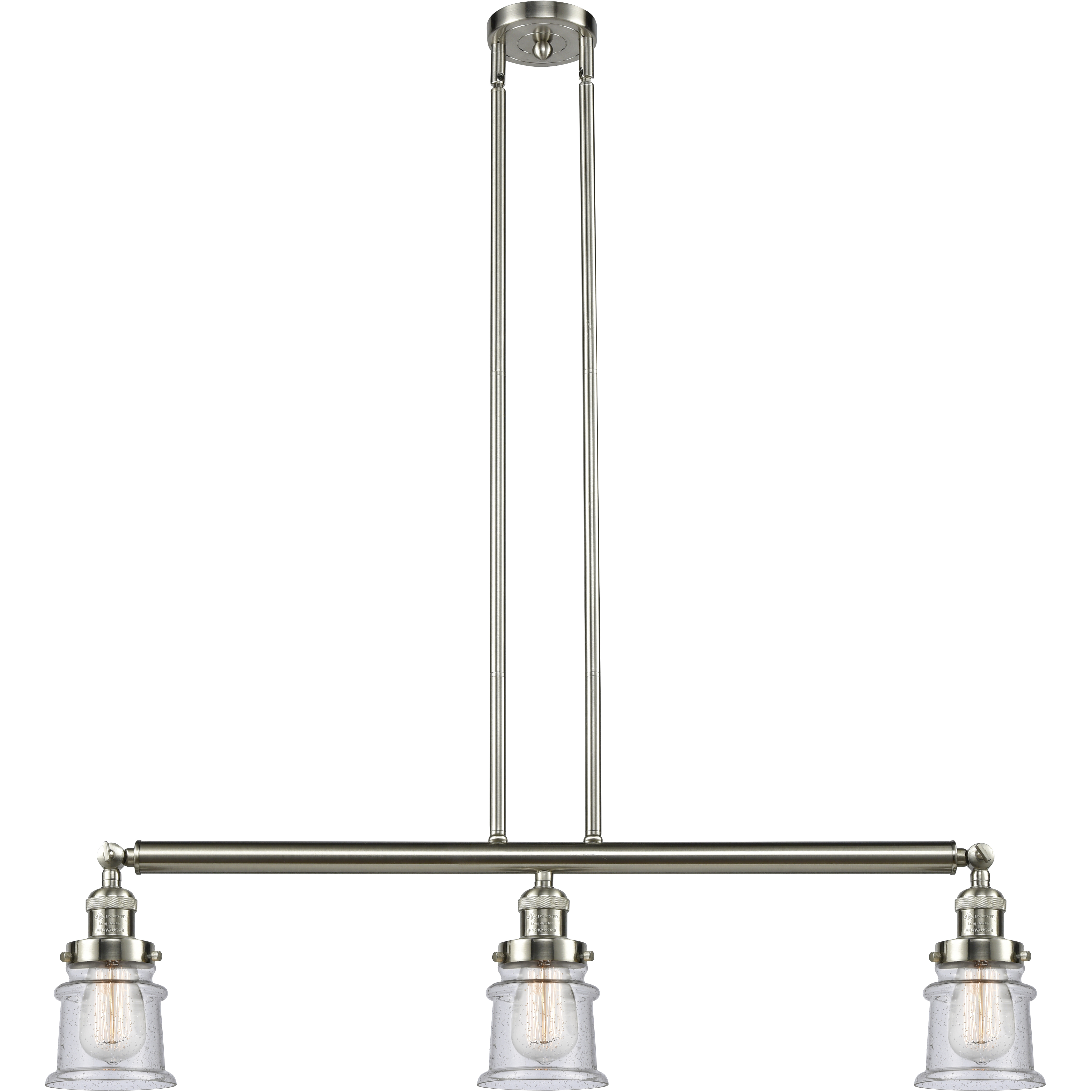 Franklin Restoration Small Canton LED 38.5 inch Brushed Satin Nickel Island Light Ceiling Light in Seedy Glass, Franklin Restoration