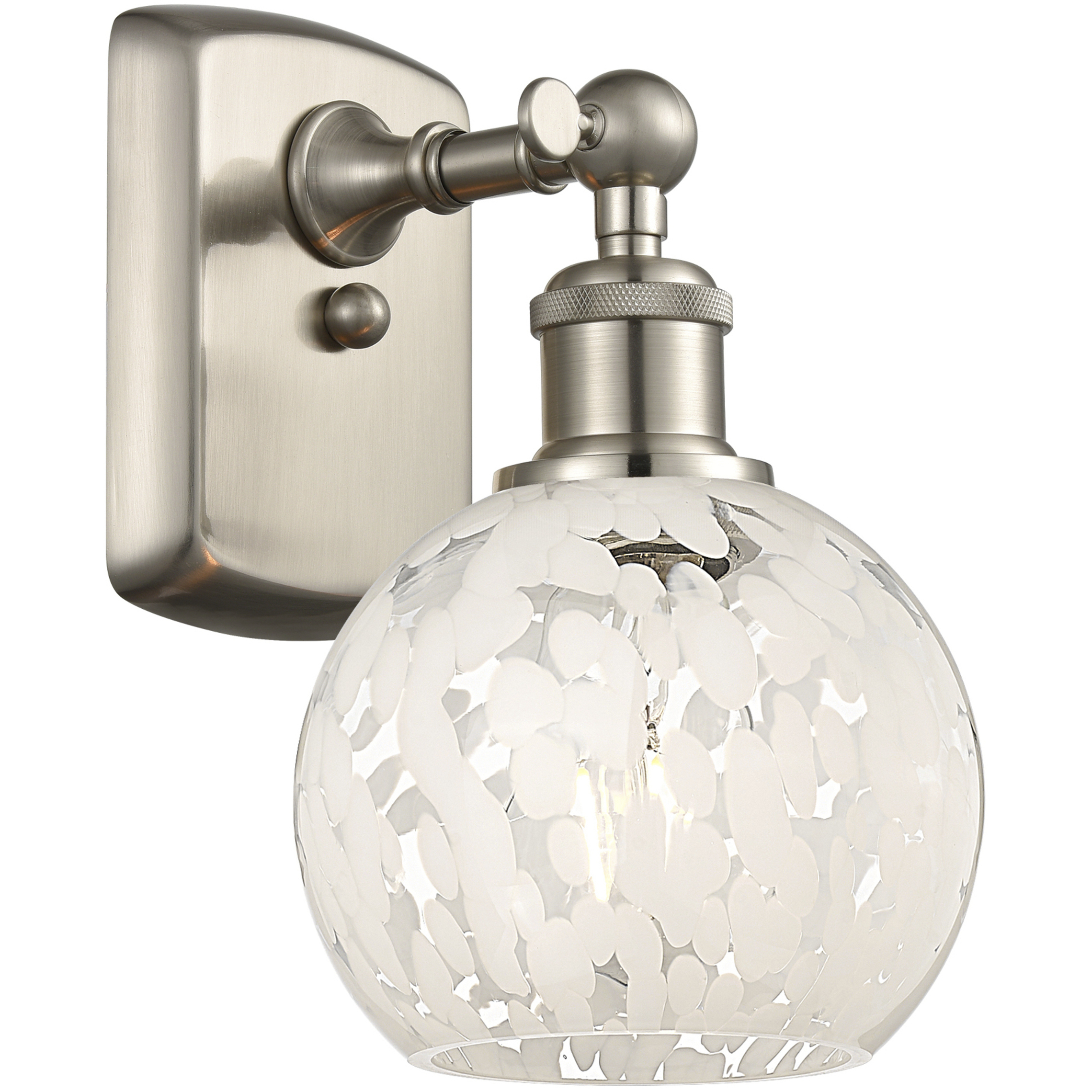 Ballston White Mouchette 1 Light 6 inch Brushed Satin Nickel Sconce Wall Light