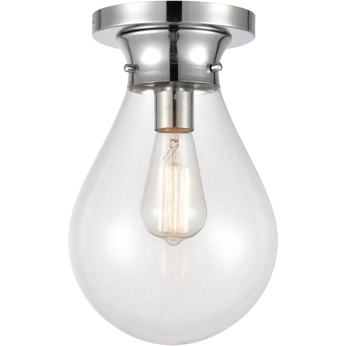 Genesis 1 Light 7.88 inch Polished Chrome Flush Mount Ceiling Light