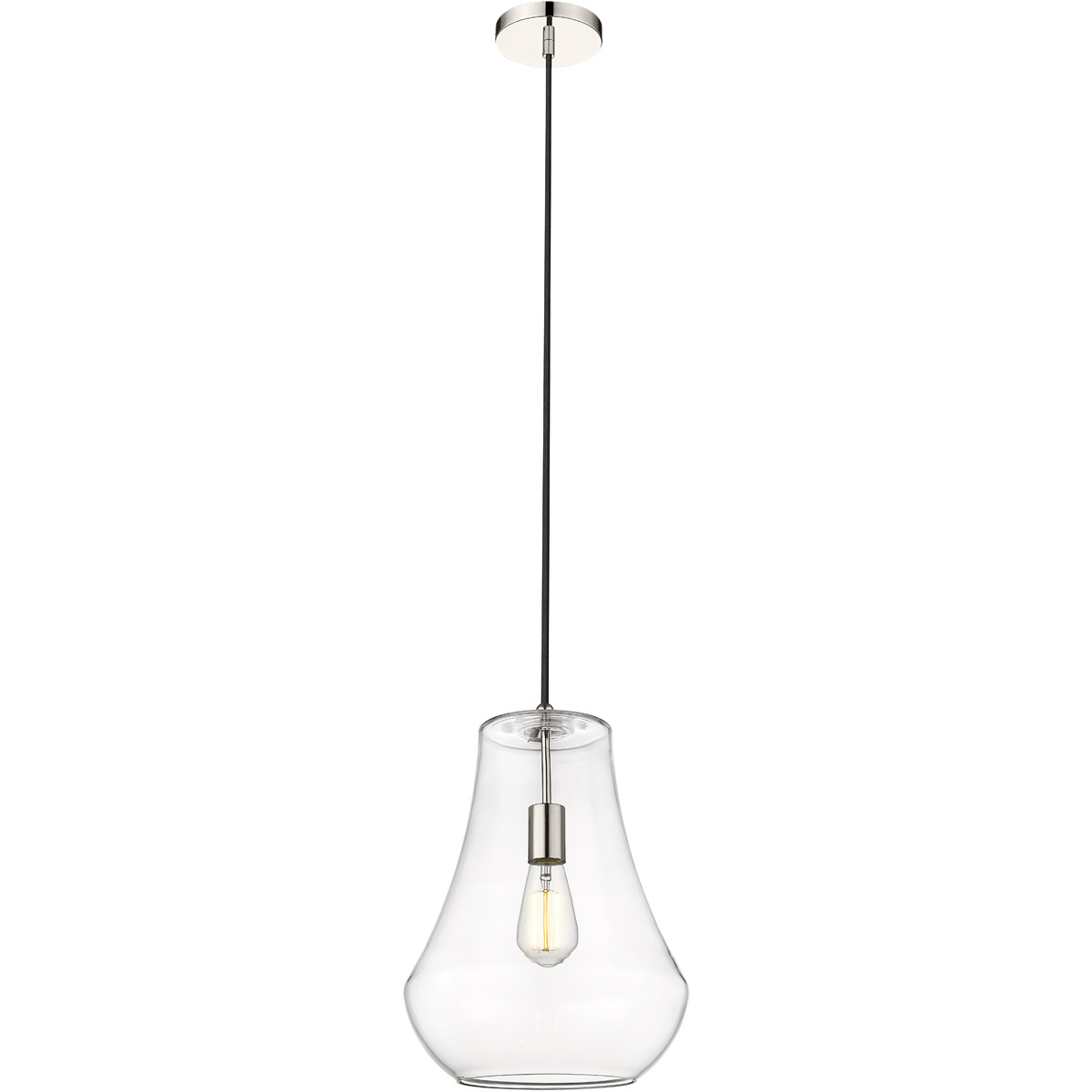 Fairfield LED 11.75 inch Polished Nickel Mini Pendant Ceiling Light in Clear Glass