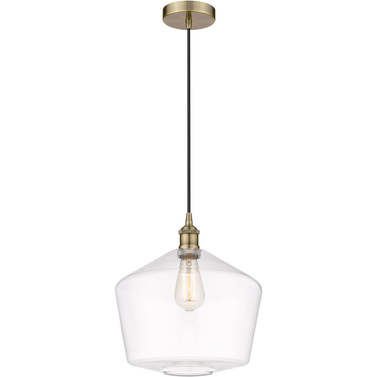 Edison Cindyrella LED 12 inch Antique Brass Mini Pendant Ceiling Light