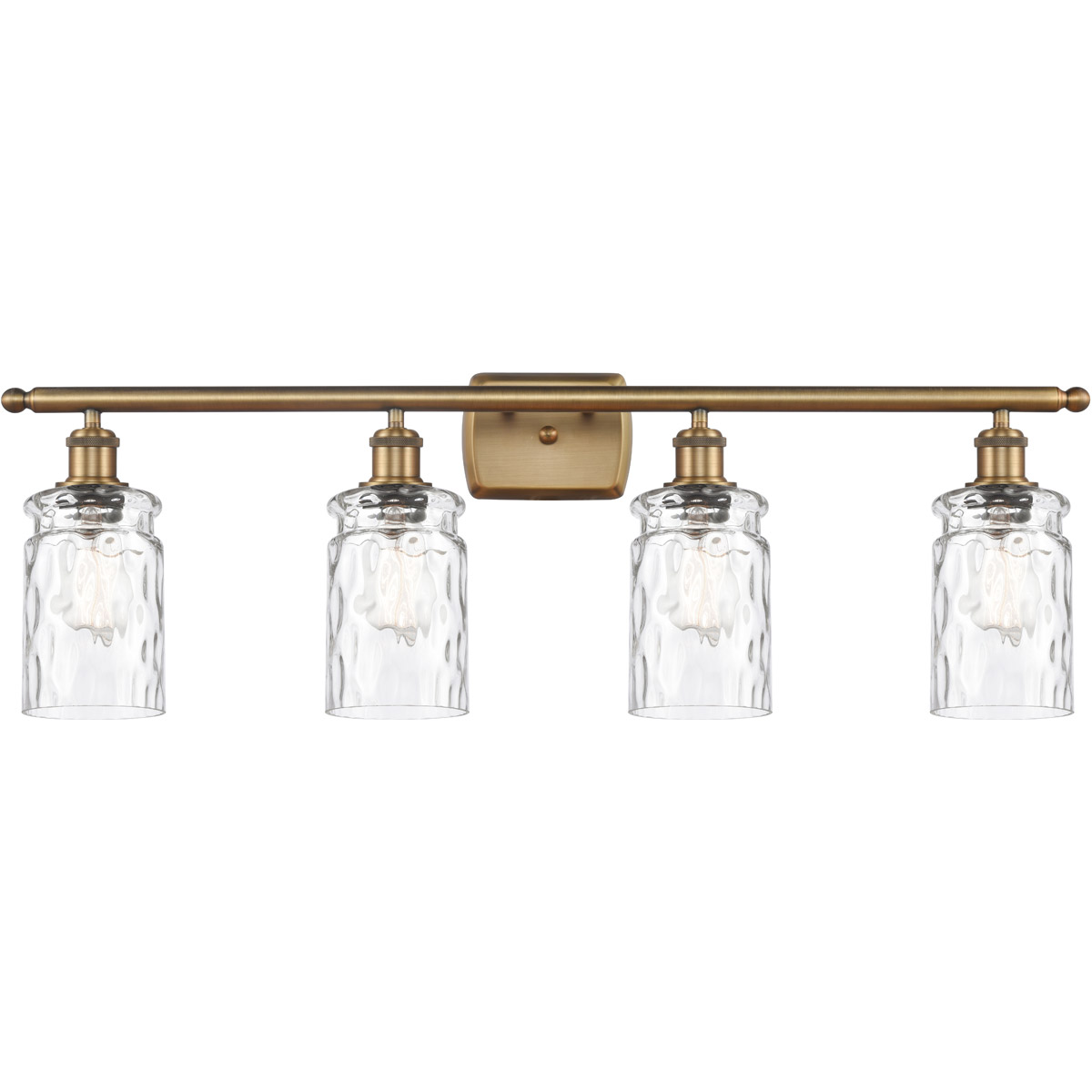 Ballston Candor 4 Light 36 inch Brushed Brass Bath Vanity Light Wall Light in Clear Waterglass, Ballston