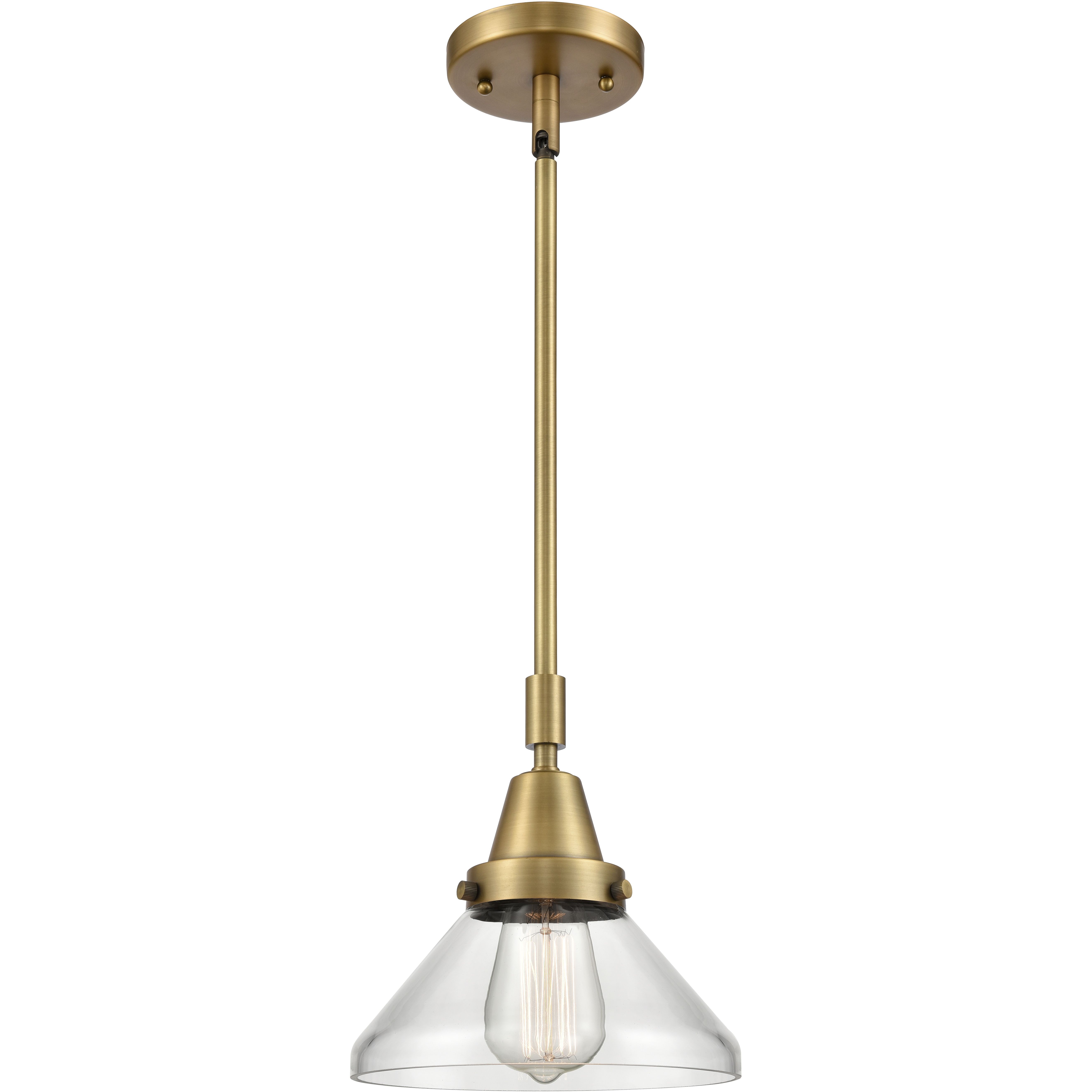 Franklin Restoration Caden LED 8 inch Brushed Brass Mini Pendant Ceiling Light in Clear Glass