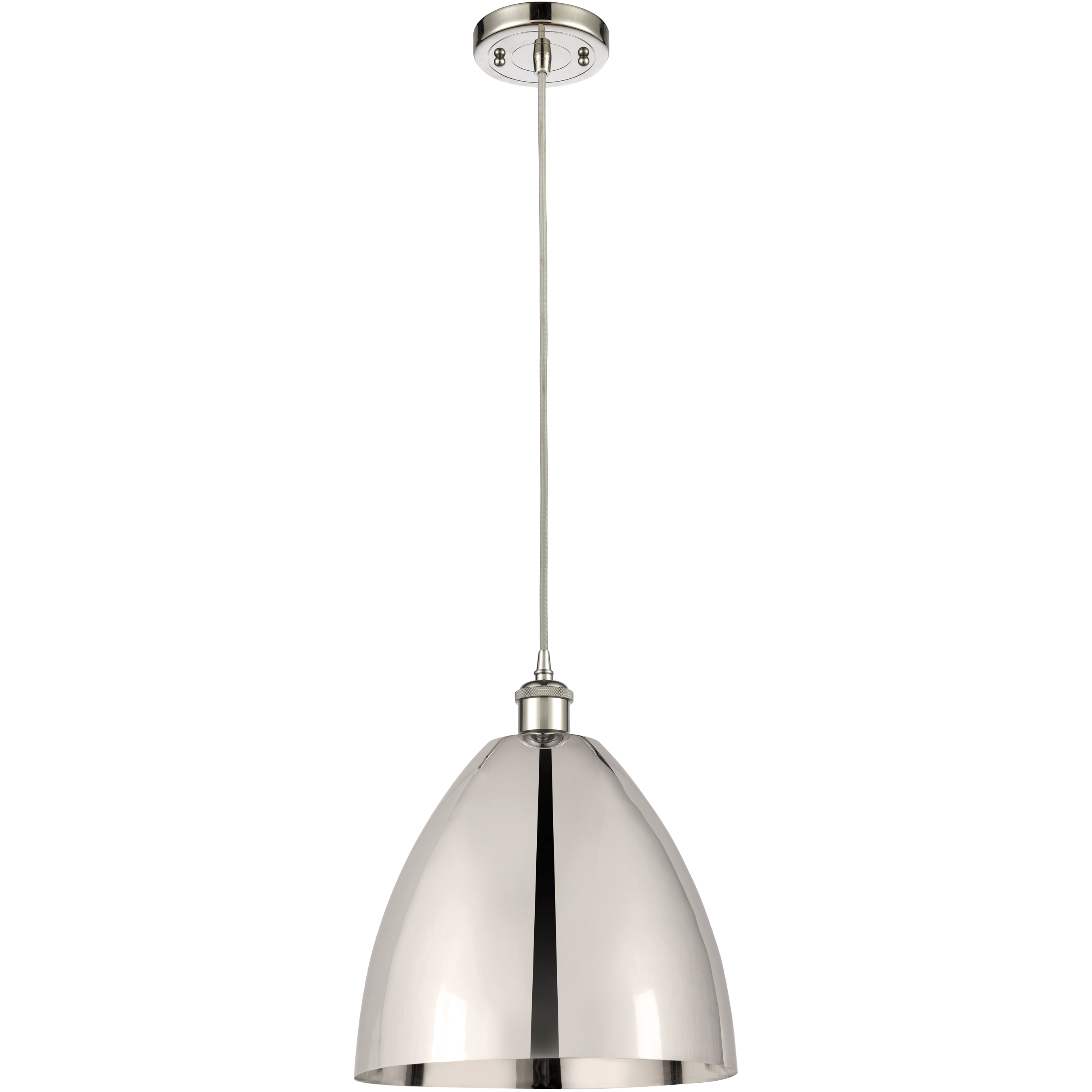 Ballston Dome 1 Light 12 inch Polished Nickel Mini Pendant Ceiling Light