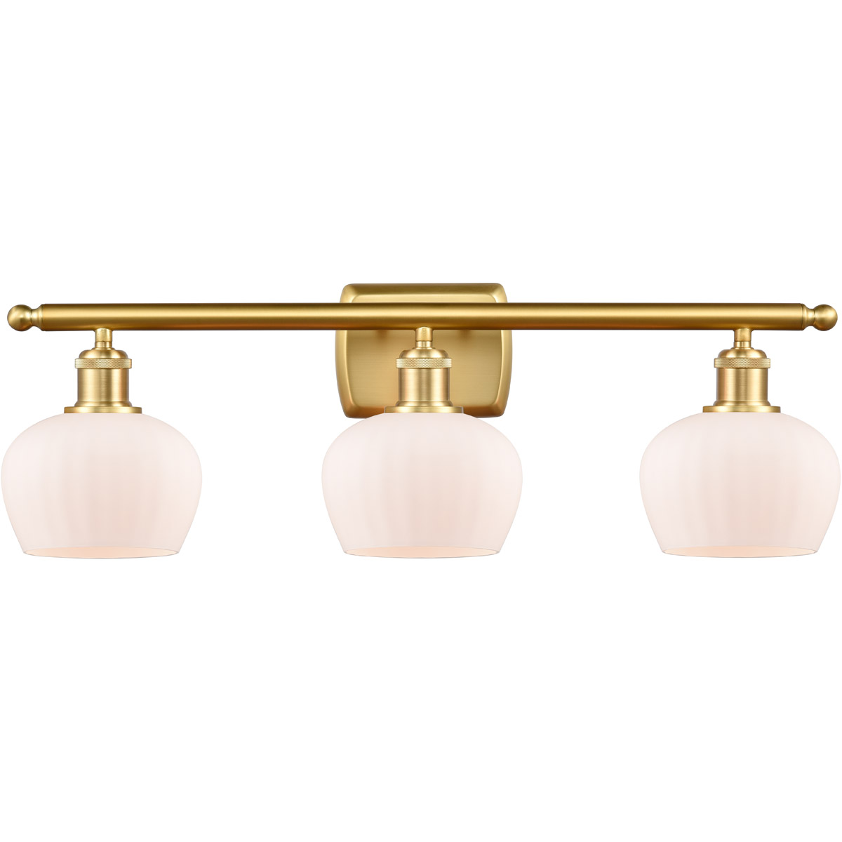 Ballston Fenton LED 26 inch Satin Gold Bath Vanity Light Wall Light in Matte White Glass, Ballston