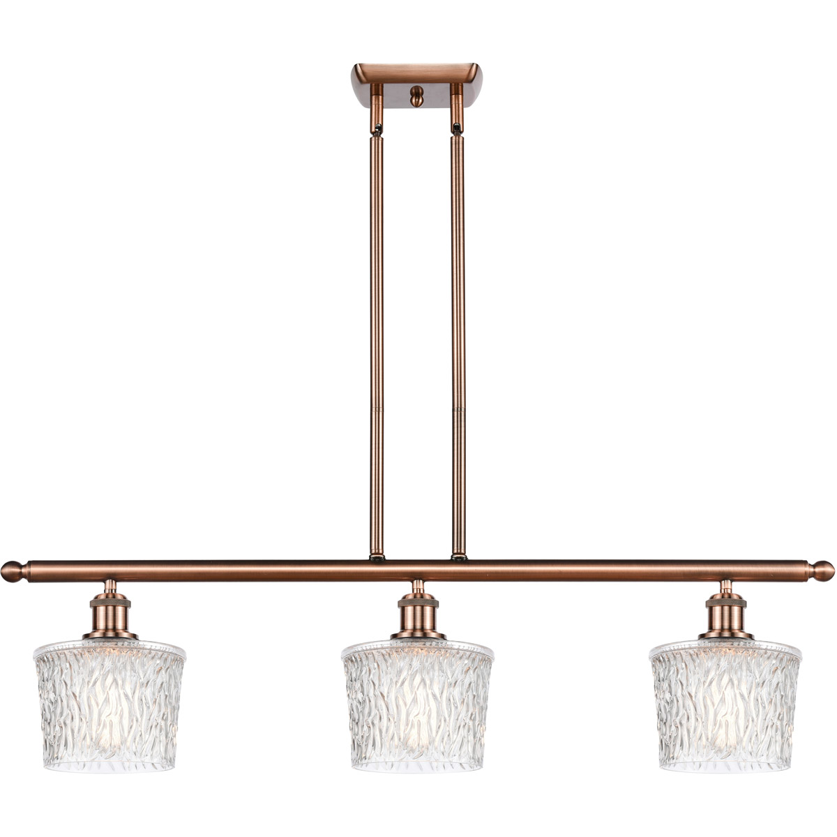 Ballston Niagra 3 Light 36 inch Antique Copper Island Light Ceiling Light, Ballston