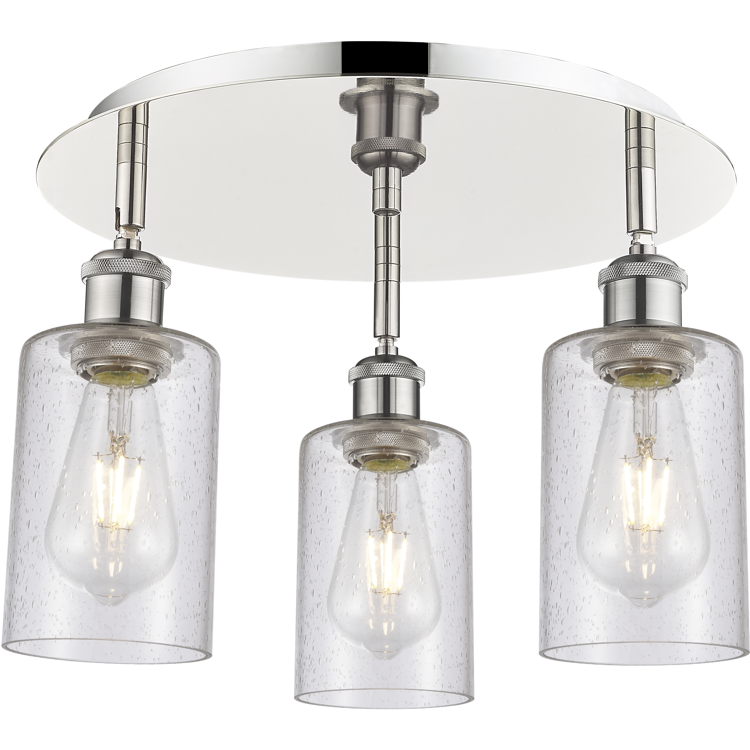 Clymer 3 Light 15.63 inch Polished Nickel Flush Mount Ceiling Light in Seedy