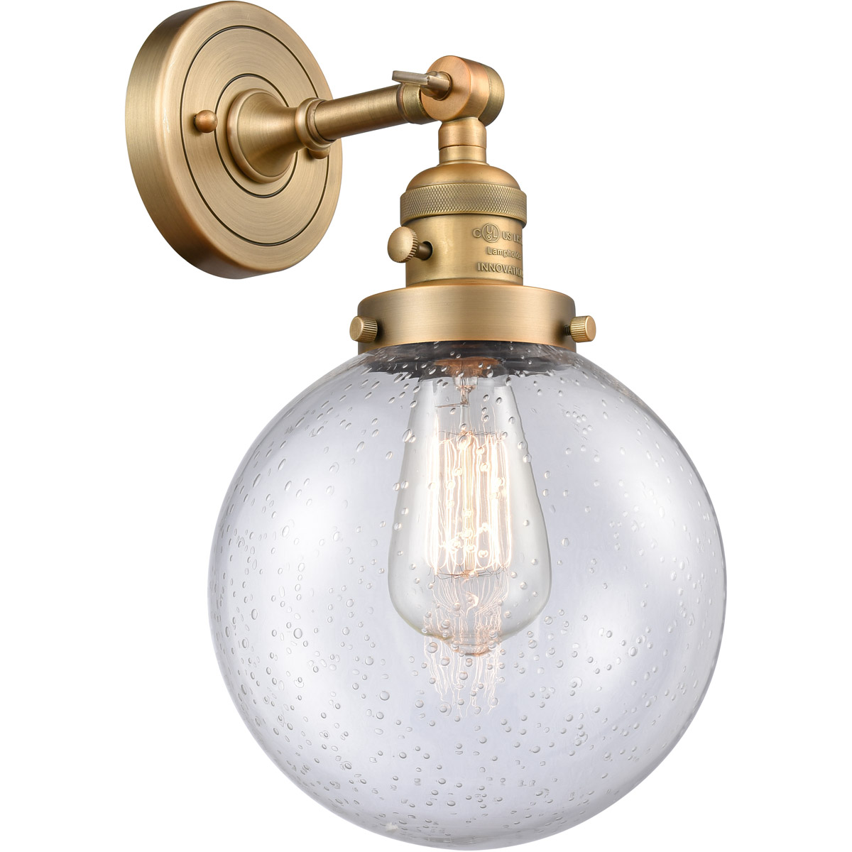 Franklin Restoration Large Beacon LED 8 inch Brushed Brass Sconce Wall Light, Franklin Restoration