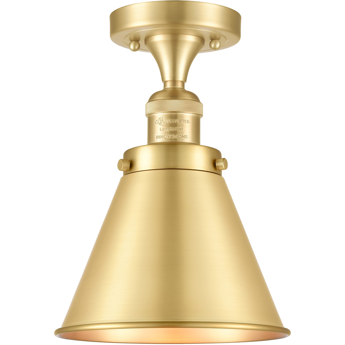 Franklin Restoration Appalachian LED 8 inch Satin Gold Semi-Flush Mount Ceiling Light, Franklin Restoration