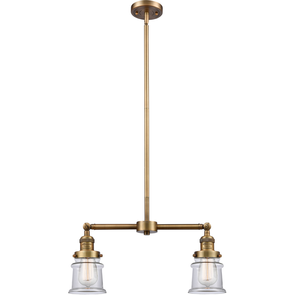 Franklin Restoration Small Canton LED 21 inch Brushed Brass Chandelier Ceiling Light in Clear Glass, Franklin Restoration