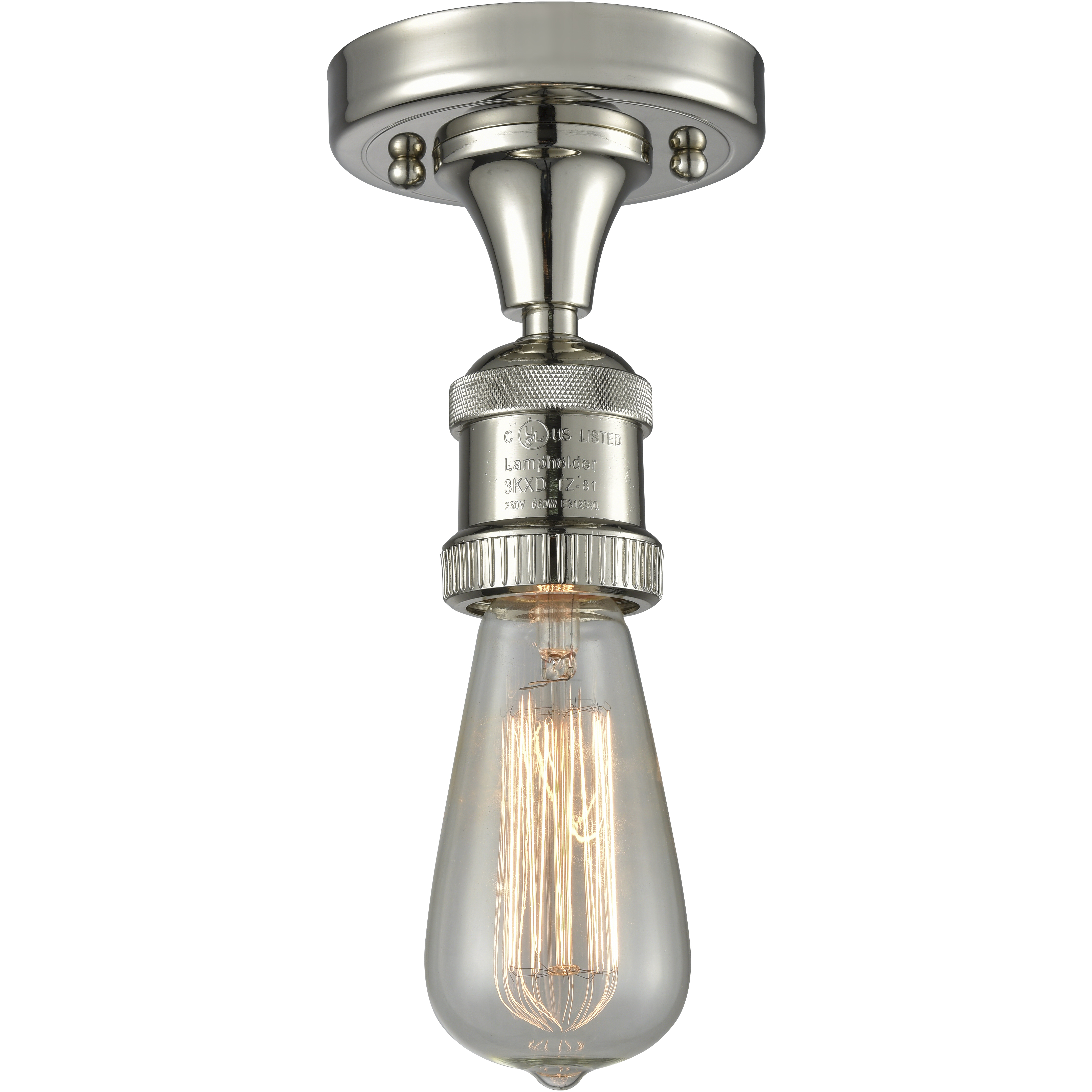 Franklin Restoration Bare Bulb LED 4.5 inch Polished Nickel Semi-Flush Mount Ceiling Light